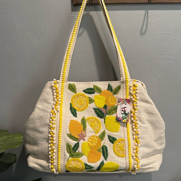 america and beyond Handbags - 🍋 Make Lemonade Viral Beaded Tote Bag Lemon Tote | America and Beyond